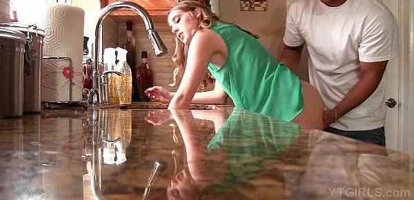  Young housekeeper kitchen table fuck